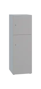 DOMINIT 32 úložná skříň 2-boxová, 1367x450x400 mm, korpus bílý, dvířka šedá